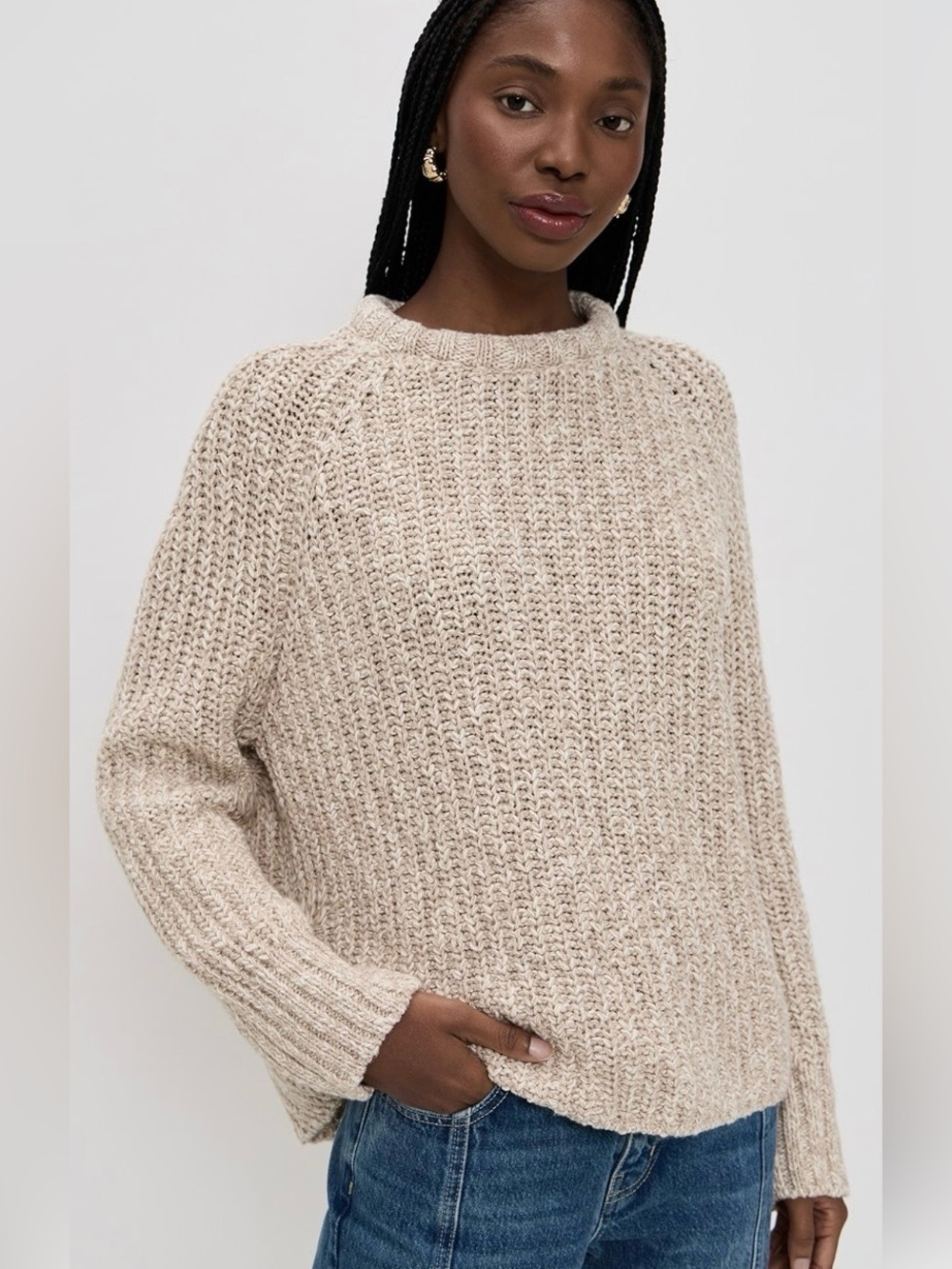 La Ligne Ribbed Aran Sweater Size Small